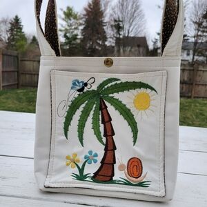 Bags by T.J. Tropical Tote ~ Beachy ~ Coastal ~ Palm Tree ~ Sun ~ Vintage 1970s?